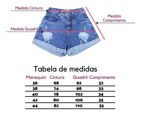 Imagem 4 de 5 de Short Jeans Brim Cintura Alta Hot Pants Promoção C/2