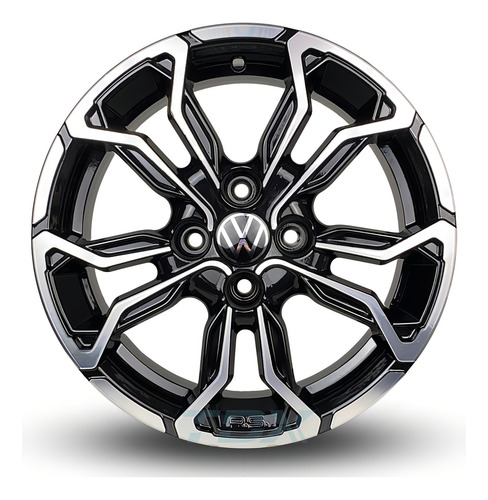 01 Roda Volkswagen Gol Up Aro 14 4x100 (1 Unidade)+bico Cor Preto Com Diamantado