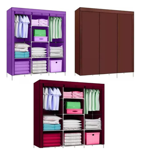 Armario Closet Baño Ropero Armable Grande 3 Cuerpo Organizad