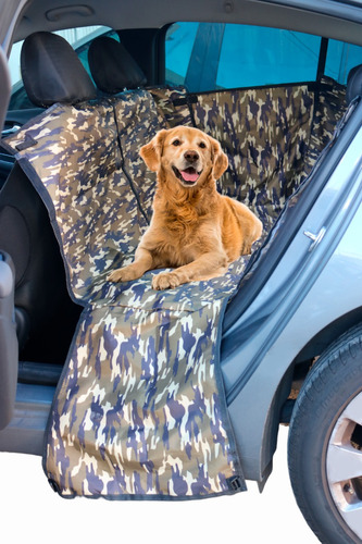 Pet Cover Funda Cubre Asiento Para Mascota Impermeable Auto Color Camuflado