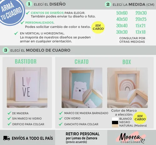 Cuadros Infantil Nacimiento 20x25 Chato Datos Bebé Arcoiris
