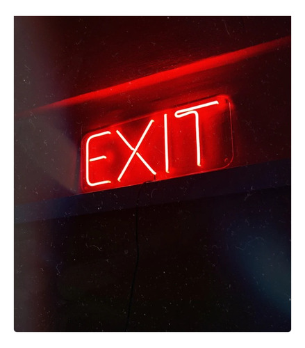 Letrero Led Neon Exit Salida Ancho 50cm Luminoso