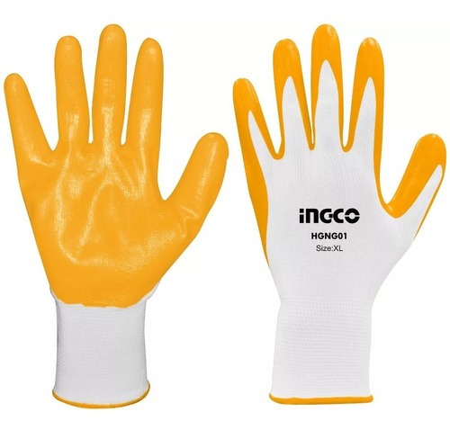 Guantes Palma Nitrilo De Trabajo Aceite Ingco X15 Pares