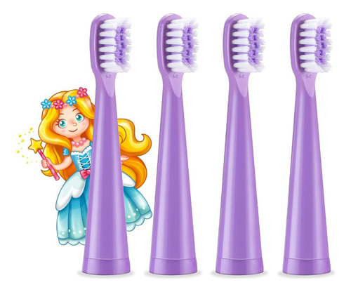 Vekkia 4-pack De Repuesto Cabezas De Cepillo De Dientes Color Morado