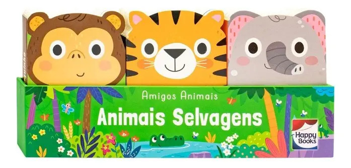 Amigos Animais Animais Selvagens: Amigos Animais Animais Selvagens, De Really Decent Books. Editora Happy Books, Capa Mole Em Português