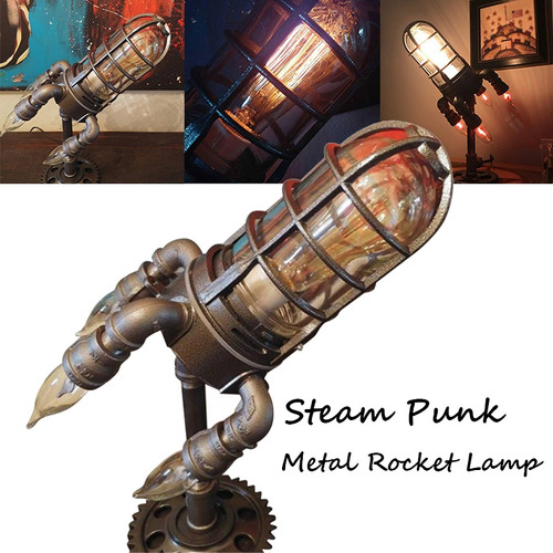 3d Steampunk Rocket Light Lâmpada De Mesa Decoração Para Cas