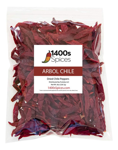 8oz Chile De Arbol S17. Chile De Arbol Seco Secos Pimientos