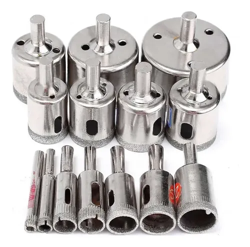 Jogo Com 15 Brocas Diamantadas 6-50mm Vidro Ceramica Piso MFL