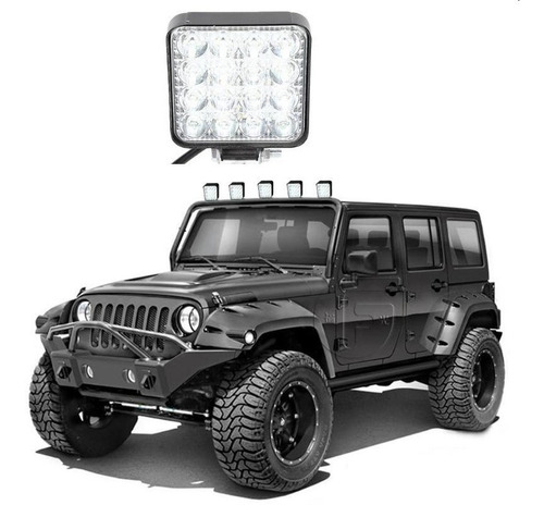 Faro Led Barra 16 Led Cuadr 27w Faro Led Auto,moto,utv,4x4