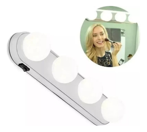 Luces Led Para Maquillaje Makeup Tocador 4 Focos Batería