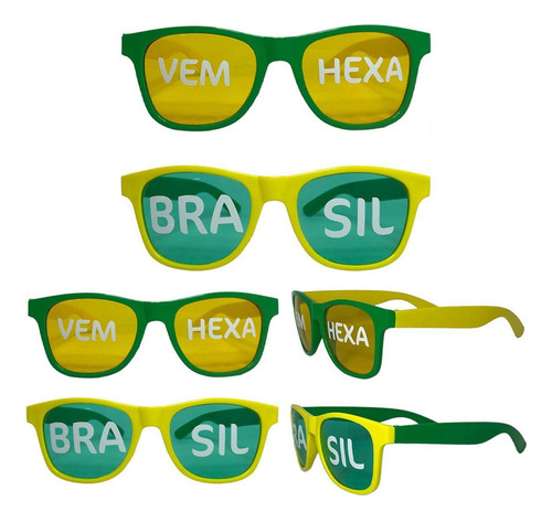 80 Óculos Do Brasil 2022 Verde Amarelo Personalizados Copa