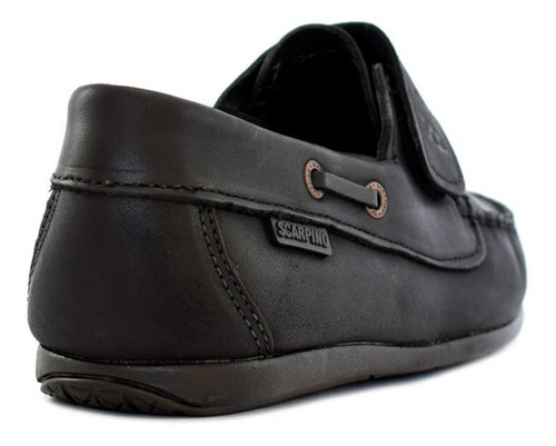 Mocasín Escolar Scarpino Abrojo De Cuero