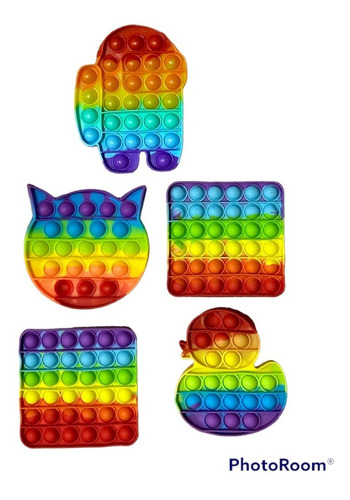 Imagen 1 de 1 de Pop It Pack X10 Unidades Juguete Anti Estres Silicona Popit
