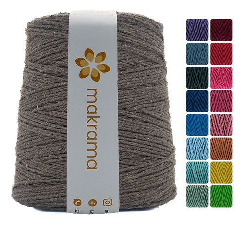 Makrama Cuerda Cordón De Algodón Para Macramé 2mm 1kg Colore Color Café Moca