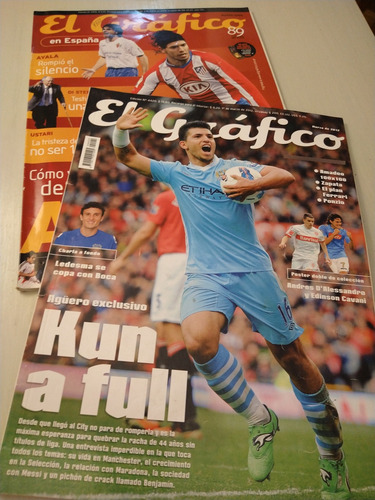 El Kun Agüero Pack X 2 En La Tapa De Revistas El Gráfico (Usado)