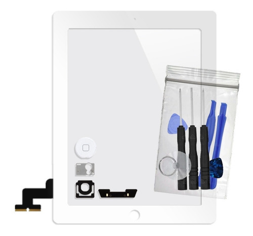 Cristal Touch iPad 2 ( A1395 A1396 A1397 ) Touchsceen Pantalla Vidrio Digitalizador + Boton Y Conector Home + Adhesivo