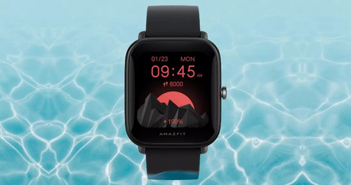 Imagen 8 de 9 de Smartband Amazfit Basic Bip U Pro 1.43" caja de policarbonato black, malla black de goma de silicona A2008