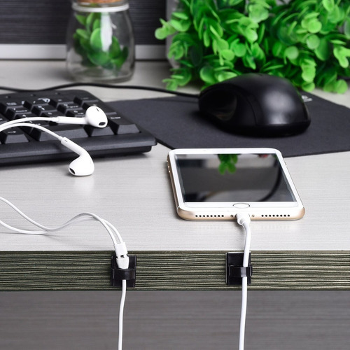 Imagen 6 de 10 de Organizador De Cables Clips Adhesivo Eboot Holder Pack X 100
