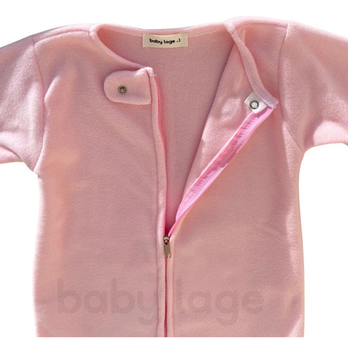 Saco Para Bebê Dormir Protegido Soft C/ Zíper E Manga Rosa P
