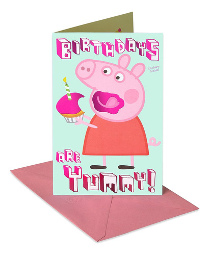 Tarjeta De Cumpleaños Niña Pegatinas (peppa Pig)