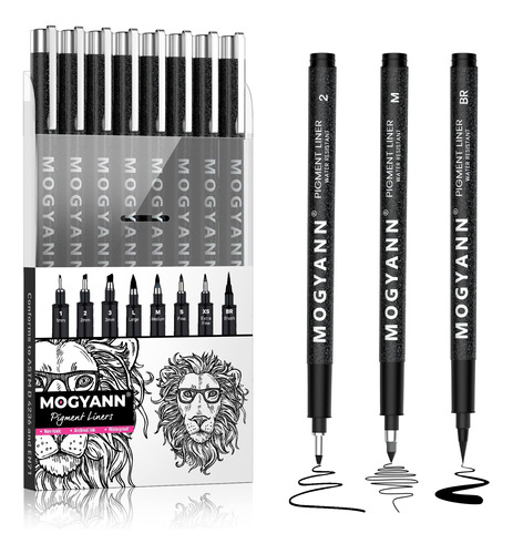 Mogyann Art Pens, Bolígrafos Dibujo Negros, Juego Bolígrafos