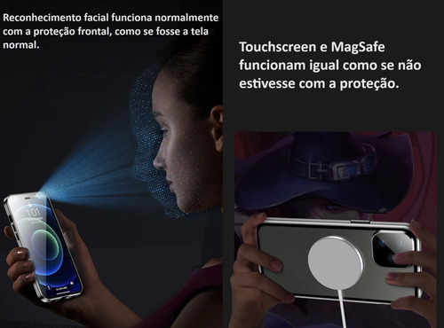 Case 360º Alumínio Para iPhone 12 13 14 15 Pro Pro Max