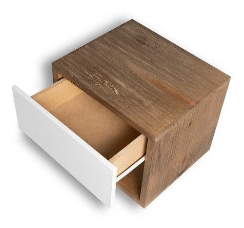Imagen 7 de 10 de Mesa Mesita Luz Flotante Con Cajon Corredera Metal Vintage