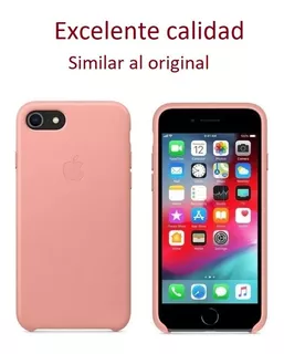 Funda Para iPhone XS Leather Case Rosa Tipo Original