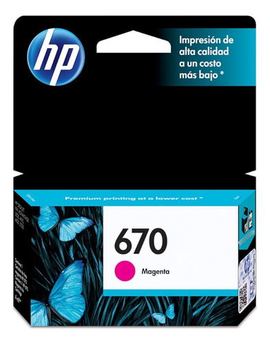 Cartucho De Tinta Hp 670 Color Magenta