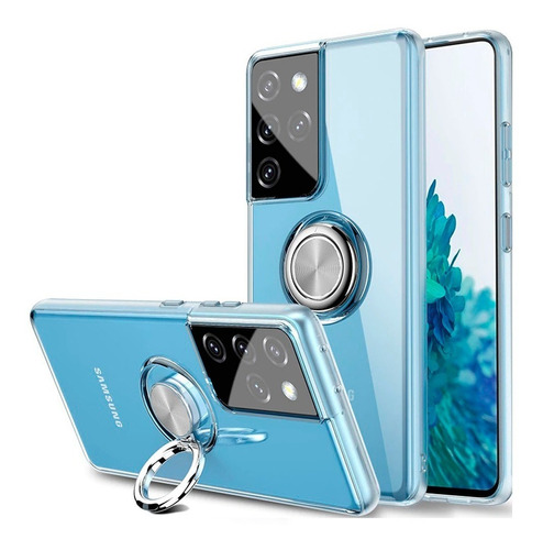 Forro Silicon Duro Transparente Con Anillo Para Samsung S20 