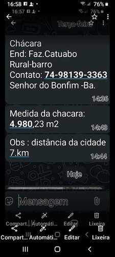 Chácara Com Casa Três Quartos Sala De Estar Cozinha E Dois B