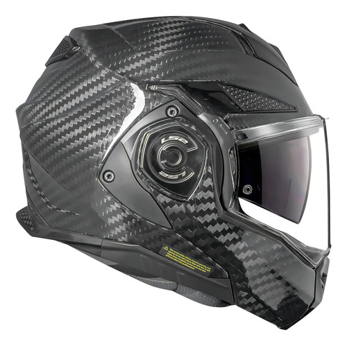 Casco para moto rebatible LS2 Advant escamoteável Advant X ff901 negro mate carbon talle S