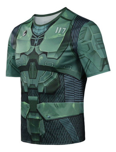Halo 1 Master Chief John 117 - Camiseta Corta Para Disfraz D