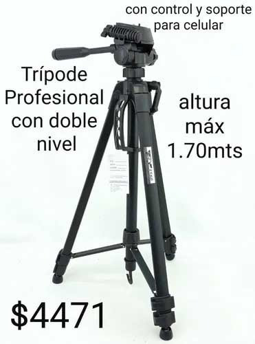 Tripode Profesional Con Doble Nivel 1.70mt