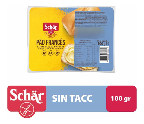 Pan Francés Schar Sin Tacc  Vegano  X 100 Grs