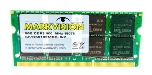 Memoria Ram 8gb 1x8gb Markvision Mvd38192msd-16lv