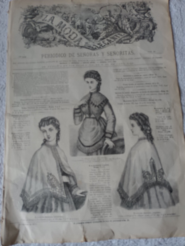 Antigua Revista, Periódico La Moda Elegante 1871