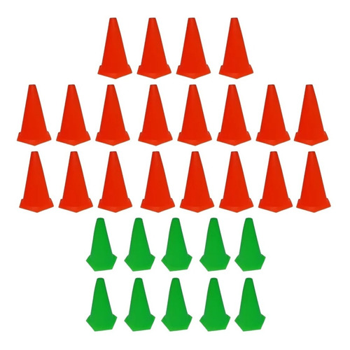 Kit C/20 Cones Laranjas + 10 Cones Verdes 24cm Flexível