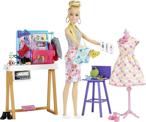 Barbie Diseñadora De Modas Con Estudio Y Accesorios