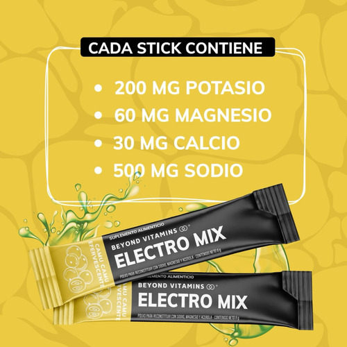 Electrolitos Sin Azúcar En Polvo Beyond Vitamins | Hidratación Baja En Calorías, Apto Dieta Keto | 20 Sticks, Camu Camu Efervescente