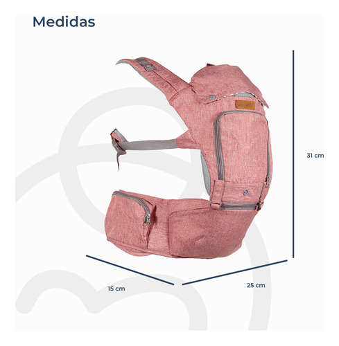 Porta Bebe Arnés Con Asiento Cuidados Cadera Hip Seat Rosado