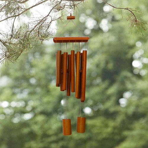 Campana De Viento De Madera De Bambú De 10 Tubos Campana De