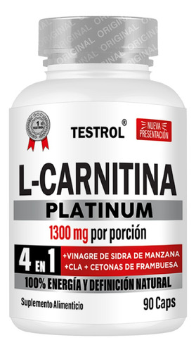 L-carnitina Platinum 1000mg | 4 En 1 | Testrol 90 Cap Sabor Sin sabor