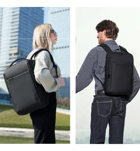 Mochila Notebook Resistente À Água 15,6 Slim Cor Preto Lisa