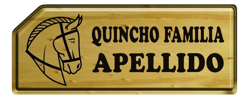 Letrero De Madera Quincho Grabado Diseño Caballo Chileno