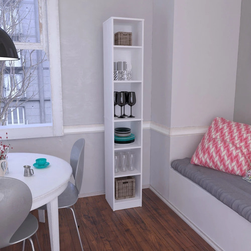 Imagen 3 de 4 de Mueble Organizador Melamina Biblioteca 2 Estantes Regulables Color Blanco