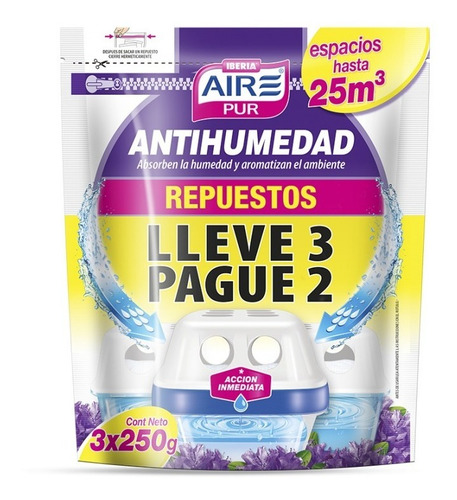 Antihumedad Repuesto Aire Pur Oferta 3x2 Granulado Lavanda