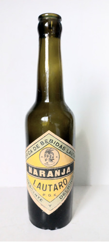 Botella Salitrera Antigua Naranja 