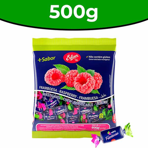 Bala De Framboesa Mastigável Erlan 600g