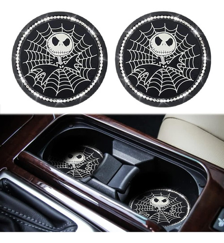 Posavasos De Silicona Negra Para Automóvil Jack Skellington